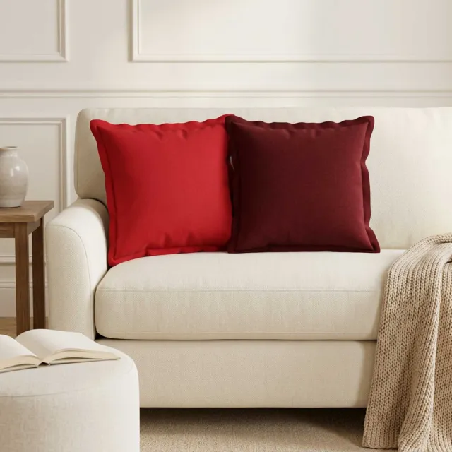 vidaXL Kussensloop 6 st HOUTEN Rood 35 x 35 cm Faux Linnen