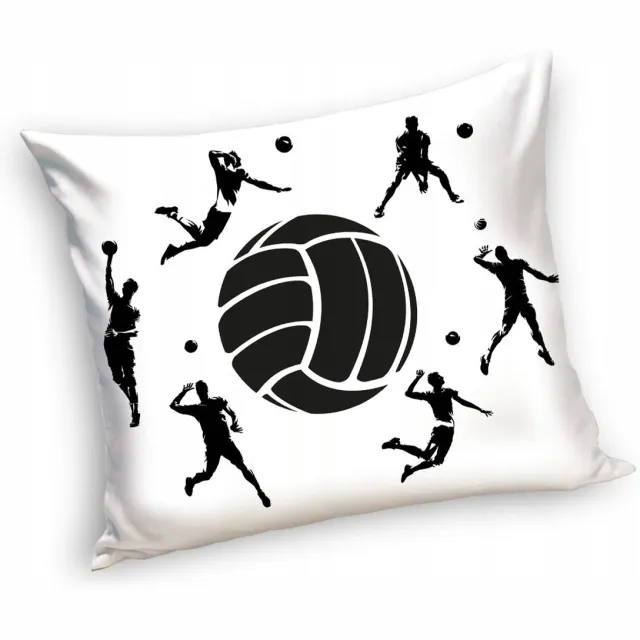 Carbotex Katoenen kussenhoes Volleybal 70x80 cm - Grote kussenhoes wit