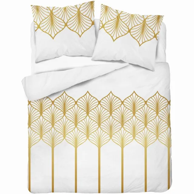 Detexpol Home Satin Satijnen Dekbedovertrek Gouden Geometrie