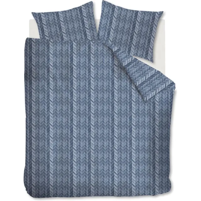 At Home AHWM Fold Dekbedovertrek - Tweepersoons - 200x200/220 cm - Blue Blauw