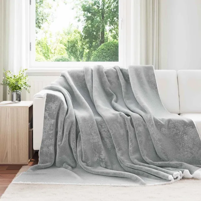 vidaXL plaid Grijs 240 x 220 cm 2,67 kg Fleece, foto 2