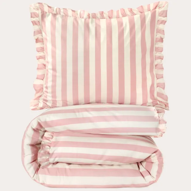 NOUS Living katoenen dekbedovertrek 1-persoons (140x220 cm) Roze