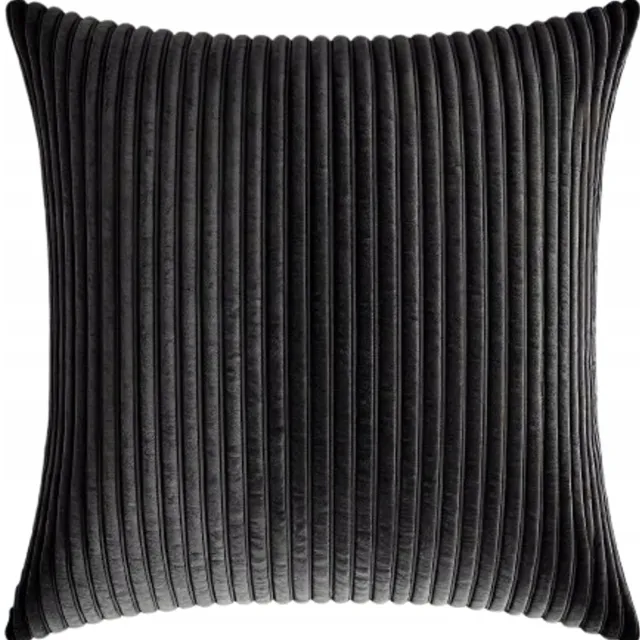 MMO-EURO Martyna Opiełka Decoratieve Kussenhoes van Velours Corduroy - Zwart, 100x50 cm