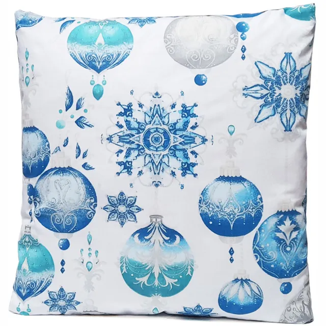FPH Świat Natalii Kerstkussenhoes 30x30 cm - 100% Katoen - Feestelijk Wit
