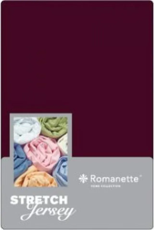 Romanette Jersey Hoeslaken Aubergine 80/90/100 x 200/210/220 cm