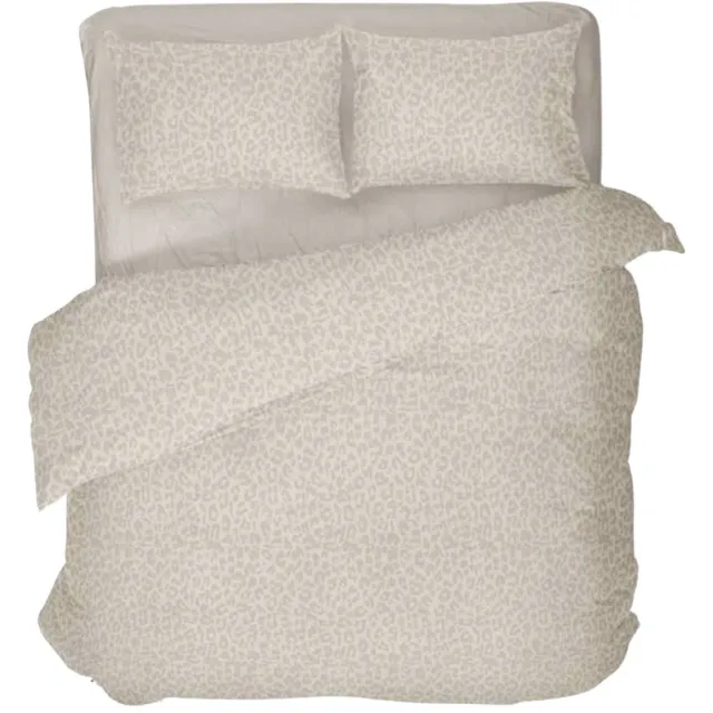Ten Cate Tweepersoons Dekbedovertrek 200x200 - 100% Katoen - Safari Joy Bone - 200x200/220 cm Beige