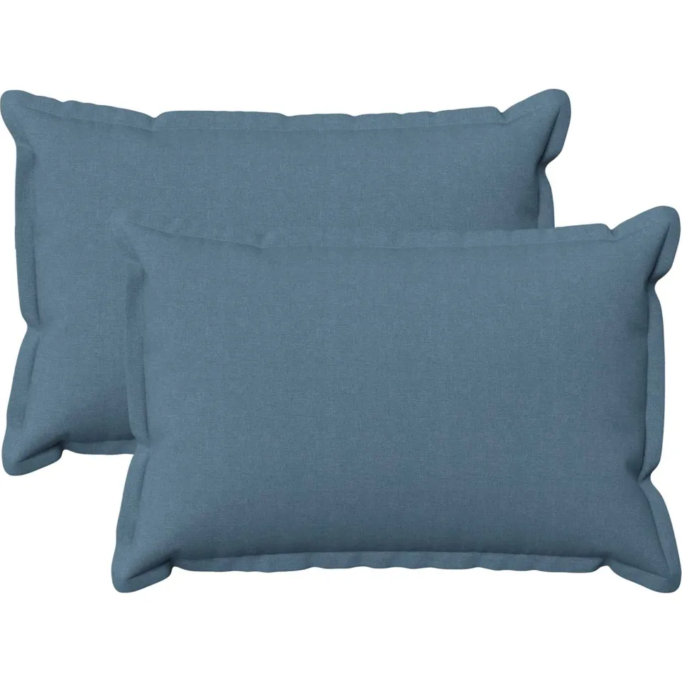 vidaXL Kussensloop 2 st HOUTEN Jeans Blauw 30 x 50 cm Faux Linnen, foto 3