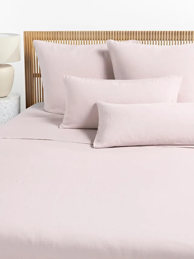Westwing Collection Gewassen linnen laken Airy Roze