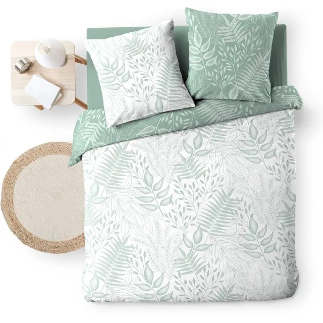 KGS Promolinge 3-delige bedrukte beddengoedset met 57 draden per inch - CASSIA SAGE Groen