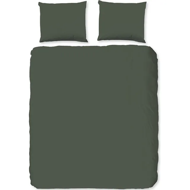 Zavelo Basic Uni Dekbedovertrek Olijfgroen-1-persoons (140 x 200/220 cm)