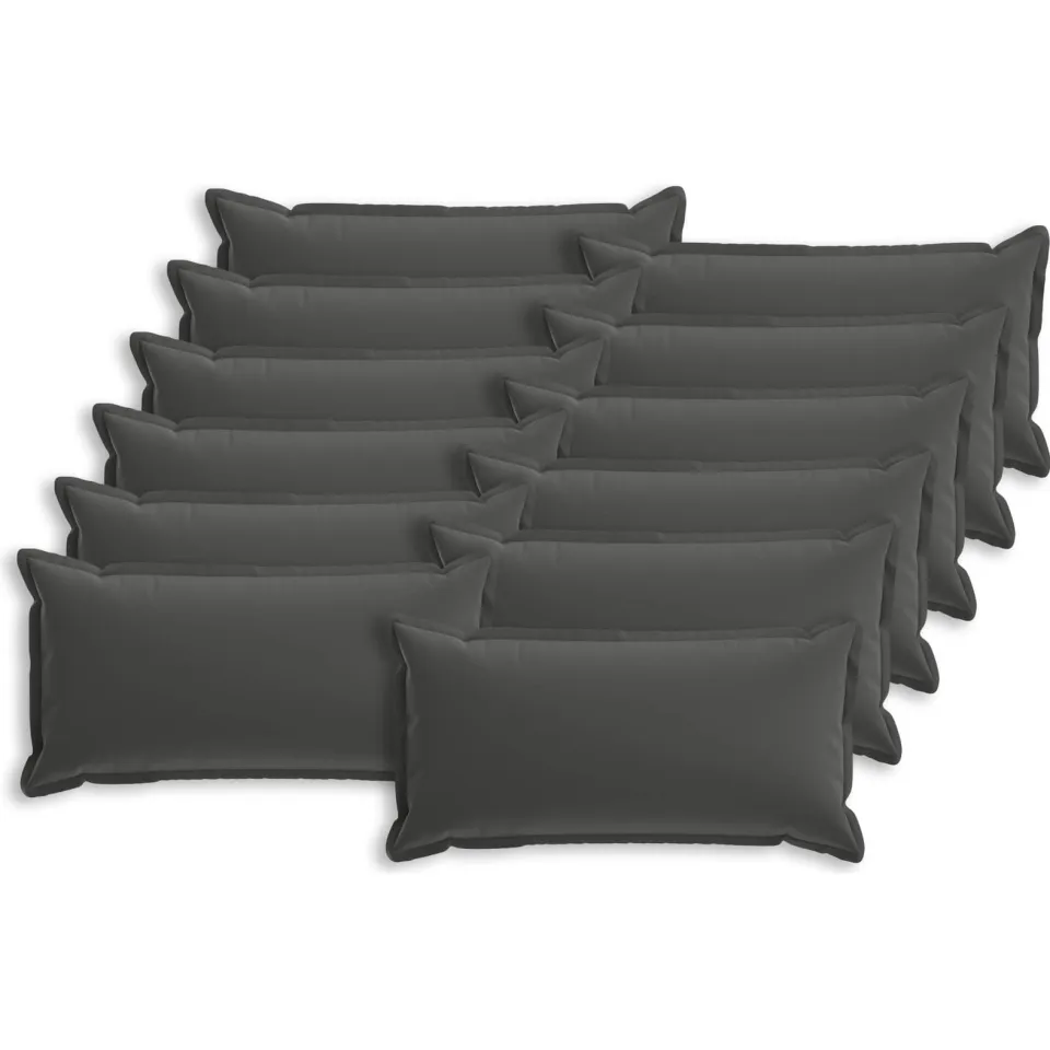 vidaXL Kussensloop 12 st HOUTEN Antraciet 40 x 80 cm Polyester Anthraciet
