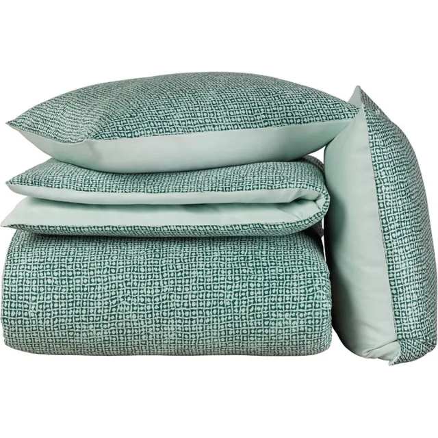 De Witte Lietaer Dekbedovertrek Katoen Satijn Cravat - Hotelmaat - Groen Tapestry