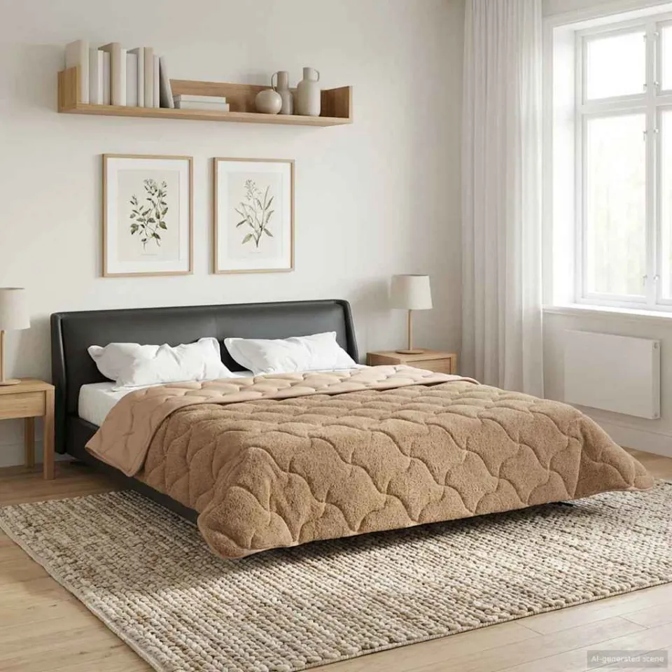 vidaXL Vol jaar dekbed 200 x 200 cm taupe, foto 4