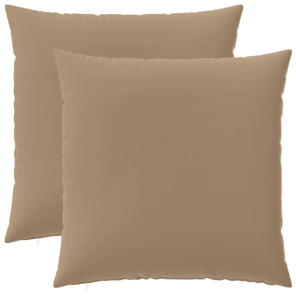 vidaXL Kussensloop 2 st HEERLEN Taupe 80 x 80 cm Polyester