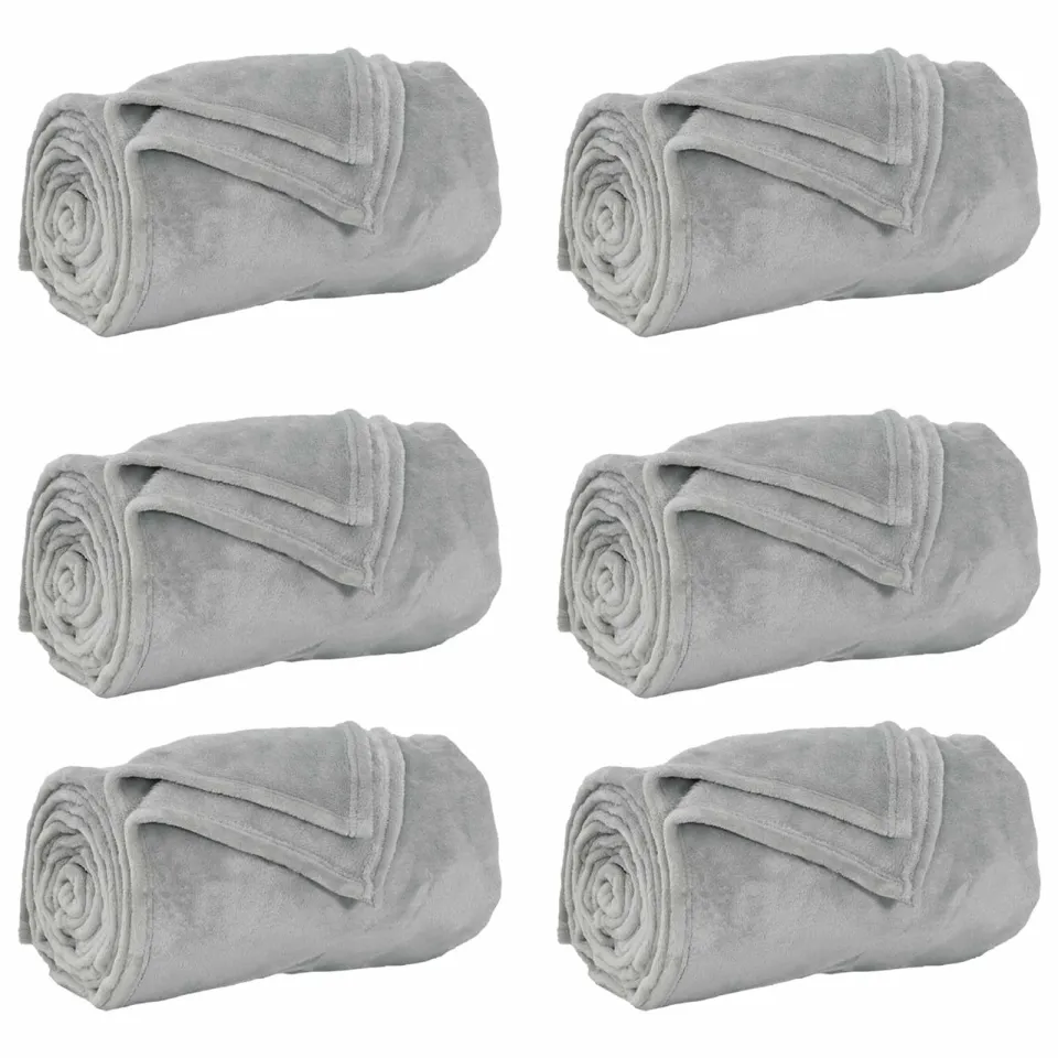 vidaXL Kleden 6 st Grijs 270 x 240 cm 10,11 kg Fleece