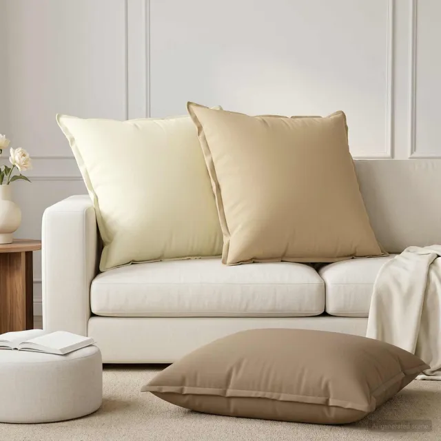 vidaXL Kussensloop 6 st HOUTEN Beige 65 x 65 cm Polyester