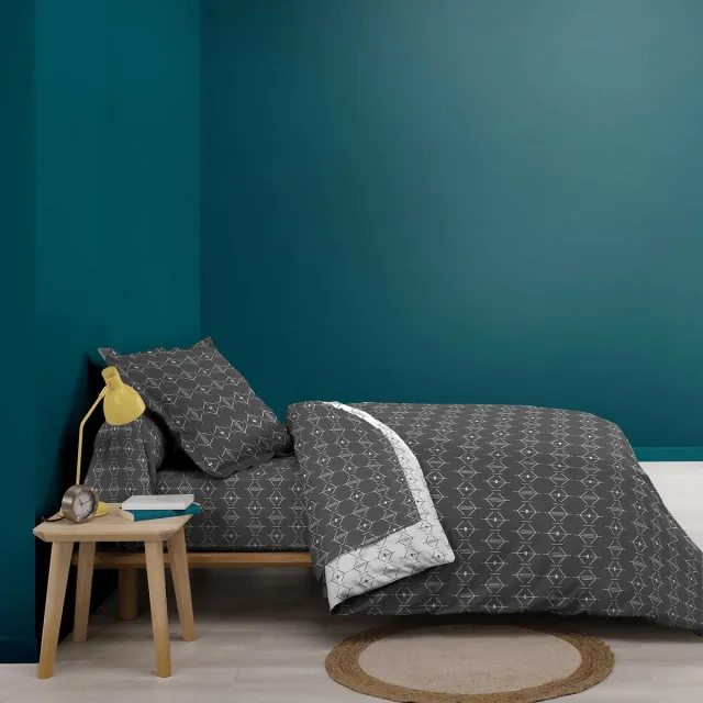 Ibenzoa Beddengoedset van in Antracietkleur met Discreet Sluiting