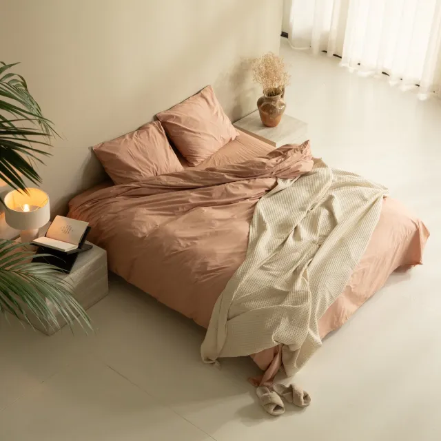 SWAPAN Percal Katoen Dekbedovertrek 140 x 220 cm - Maple sugar - 1 Persoons - Incl. 1 kussensloop - Eenpersoons - Beddengoed - Dekbedhoes - Hoogwaardige kwaliteit - Roze