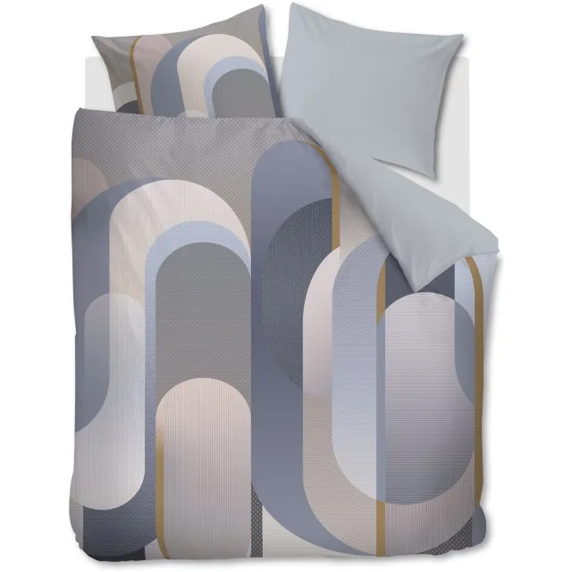 Kardol Archi dekbedovertrek - Lits-Jumeaux XL - 260 x 200/220 cm - Blauwgrijs