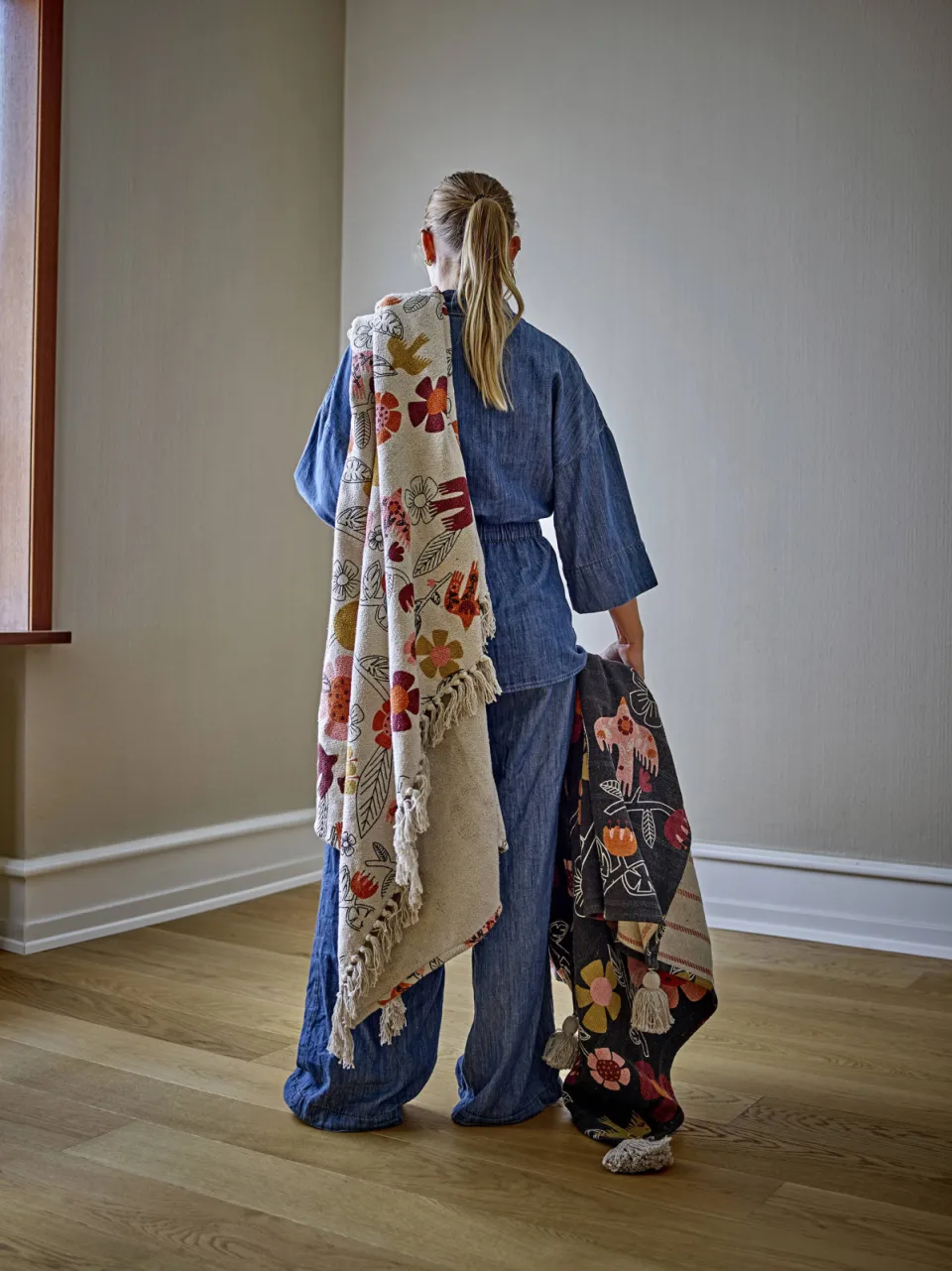 Bloomingville Vivielle plaid zwart, foto 2