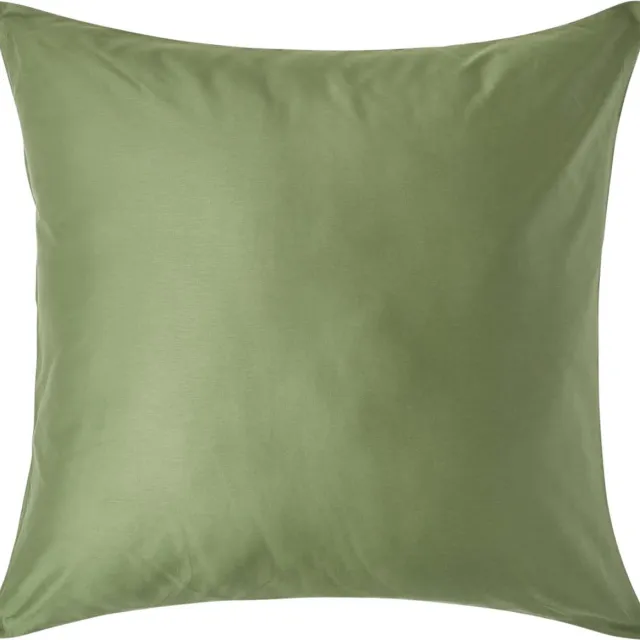 Homescapes Biologisch Kussensloop 80x80 cm – Mosgroen – 100% Egyptisch Katoen Satijn – Draaddichtheid 400