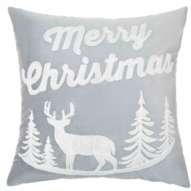Spod Igły i Nitki Grijze Kerst Kussenhoes 45x45cm - Rendier Design Grijs