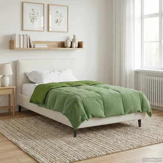 vidaXL Vol jaar dekbed 140 x 220 cm Microfiber (100% polyester) Groen