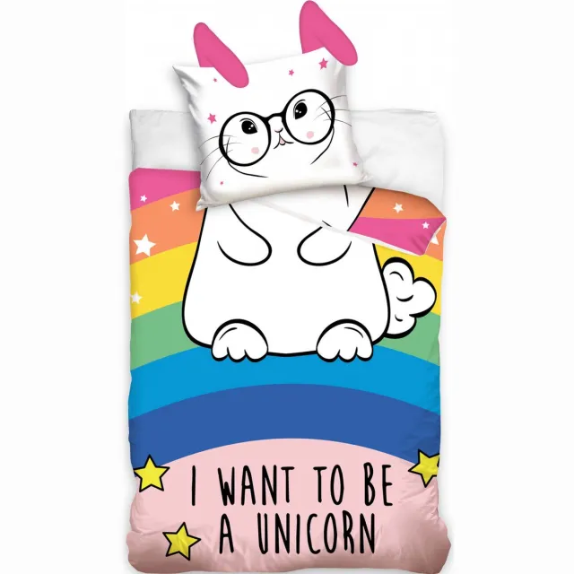 Unicorn Dekbedovertrek Aspirations - Eenpersoons - 140 x 200 cm - Katoen Multicolor