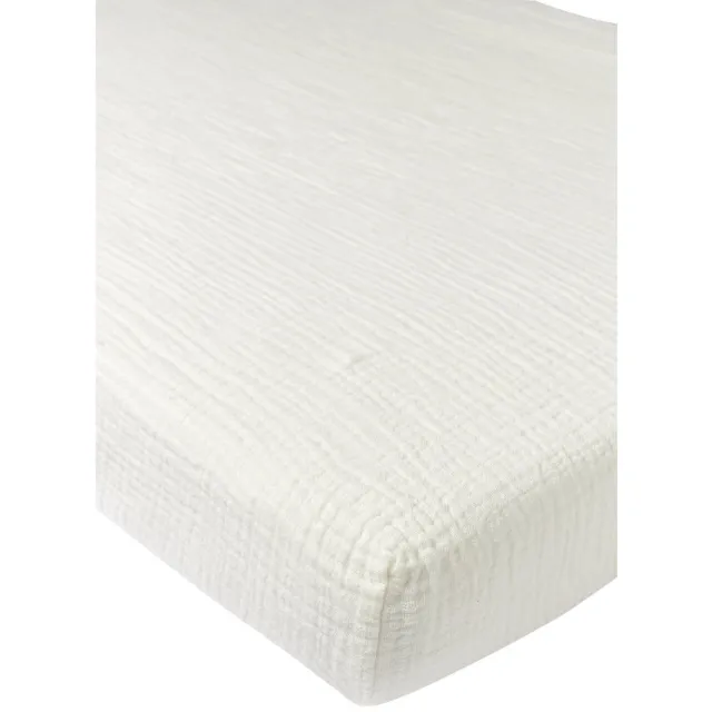 Meyco hoeslaken juniorbed pre-washed hydrofiel offwhite 70x140cm