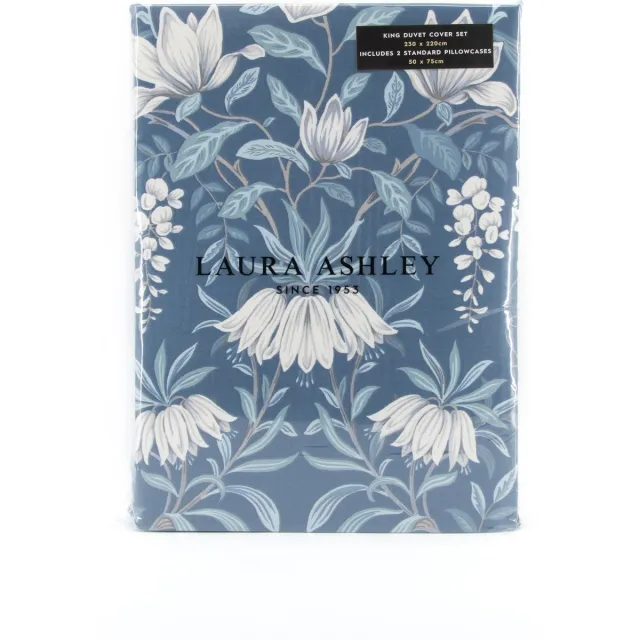 Laura Ashley Dekbedovertrek Parterre - Bloemen - Blauw