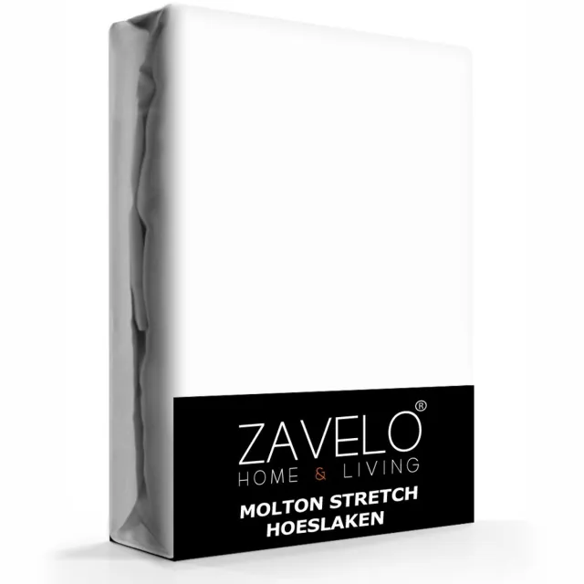 Zavelo Molton Hoeslaken Stretch Wit