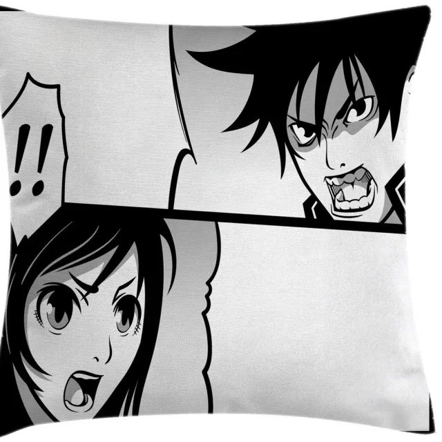 ABAKUHAUS Anime-kussenhoes – 45x45 cm – Dubbelzijdig – Veelkleurig Wit/Zwart/Groen