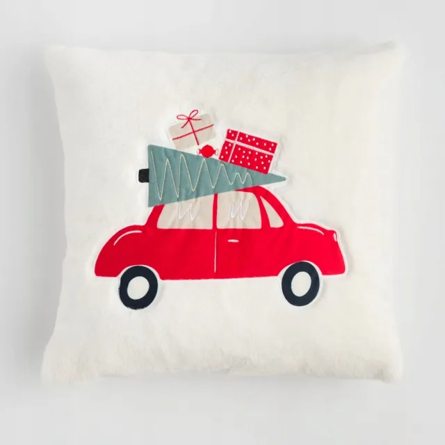 home&you Kerst Kussenhoes LELU 45x45cm - Sfeervolle Decoratie Wit