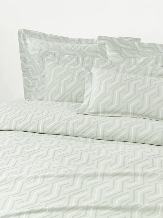 Westwing Collection Jacquard dekbedovertrek Aisha Lichtgroen