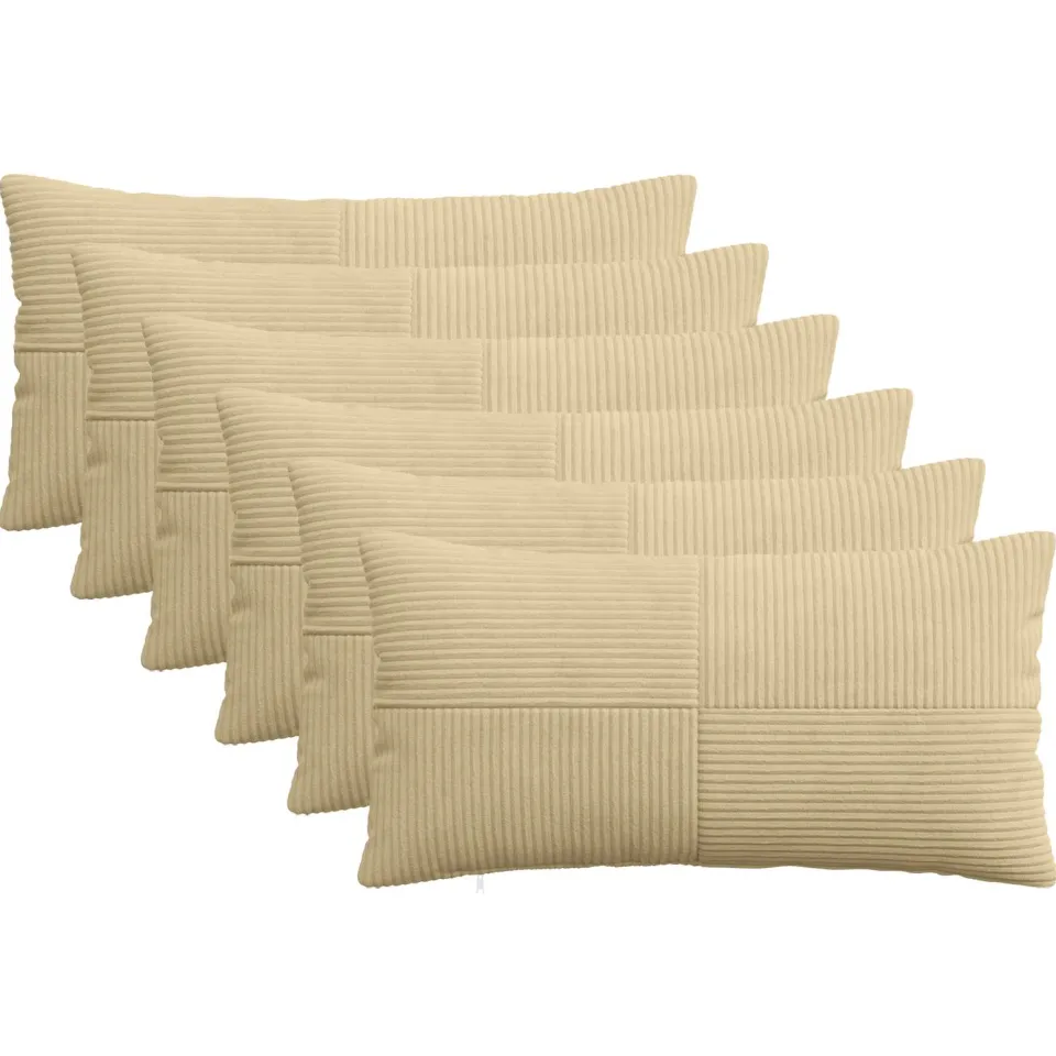 vidaXL Kussensloop 6 st ALMELO Grijs groen 40 x 80 cm corduroy, foto 3