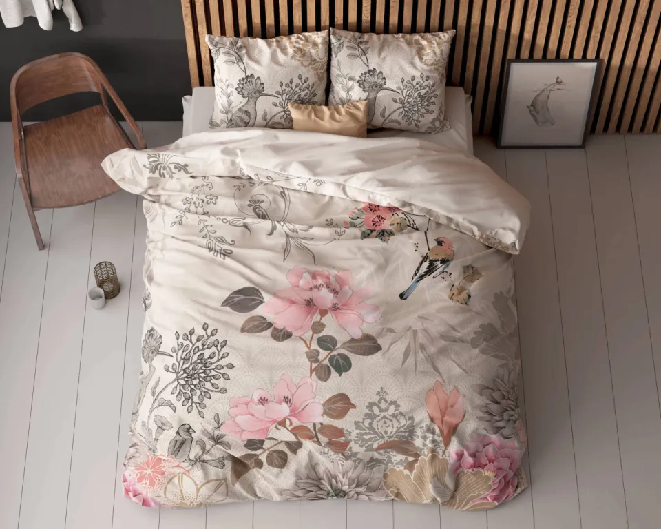 Sleeptime Essentials Forest Flowers dekbedovertrek crème, foto 4