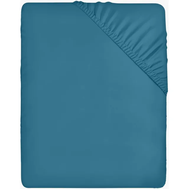 Famanu Bedding, Hoeslaken met elastische hoeken voor tweepersoonsbed, van geborstelde polyester-microvezel, 160 x 200 cm, spijkerblauw