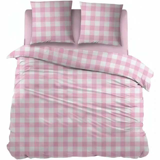 Sleepnight Dekbedovertrek Flanel Lies Pink - 2 kussenslopen - [Roze]