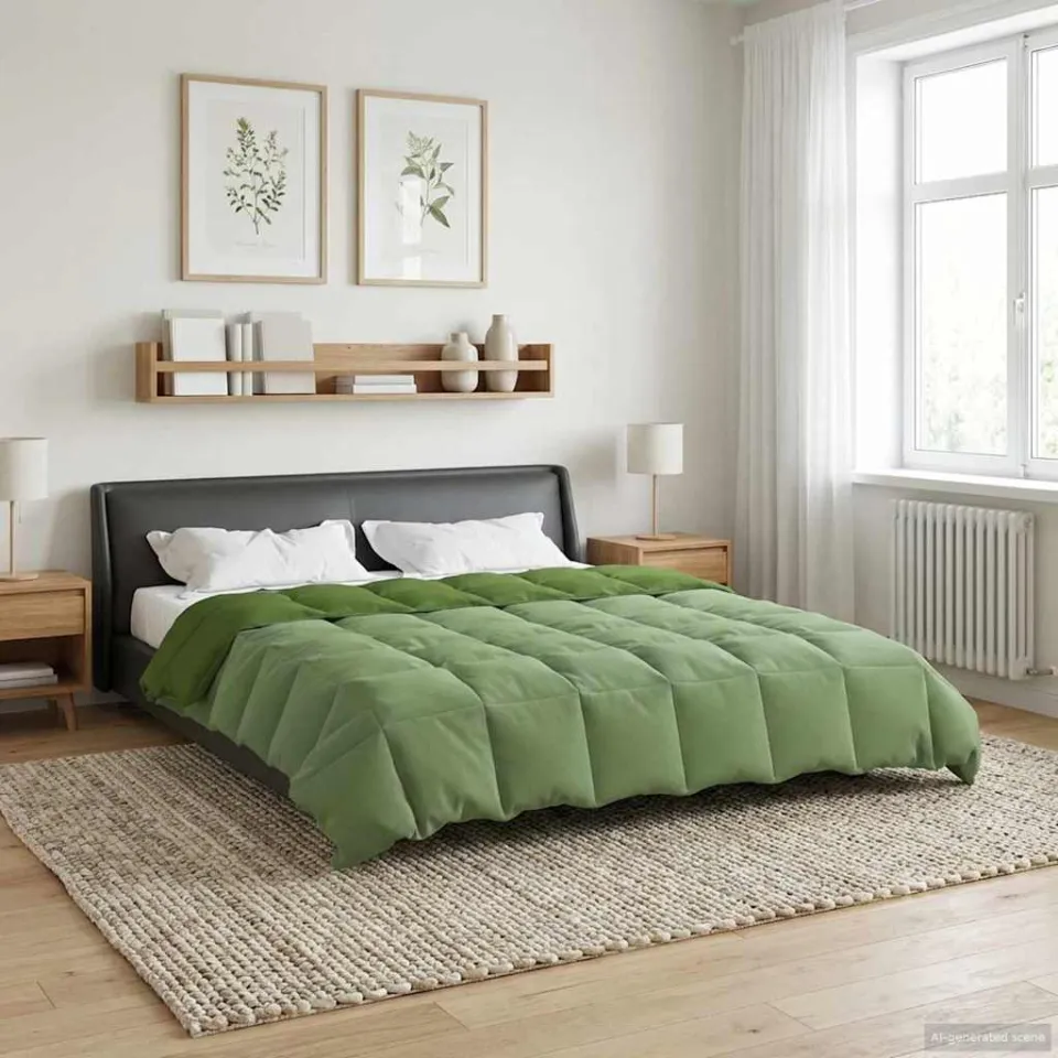 vidaXL Zomer Dekbed 200 x 200 cm Zomer 200 GSM Microvezel Groen, foto 4