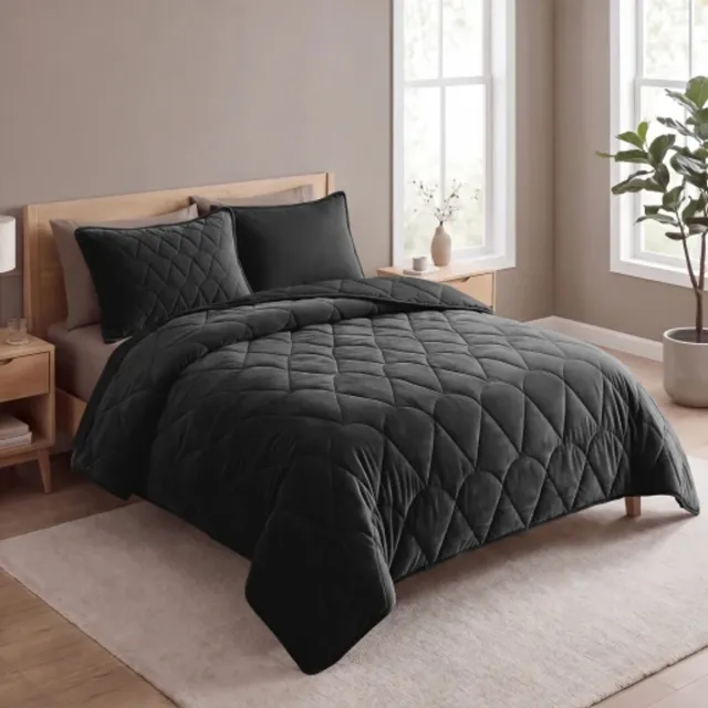 Sleeptime Lazy Dekbed Velvet Zwart 240 x 200 Met Luxe Kussenslopen