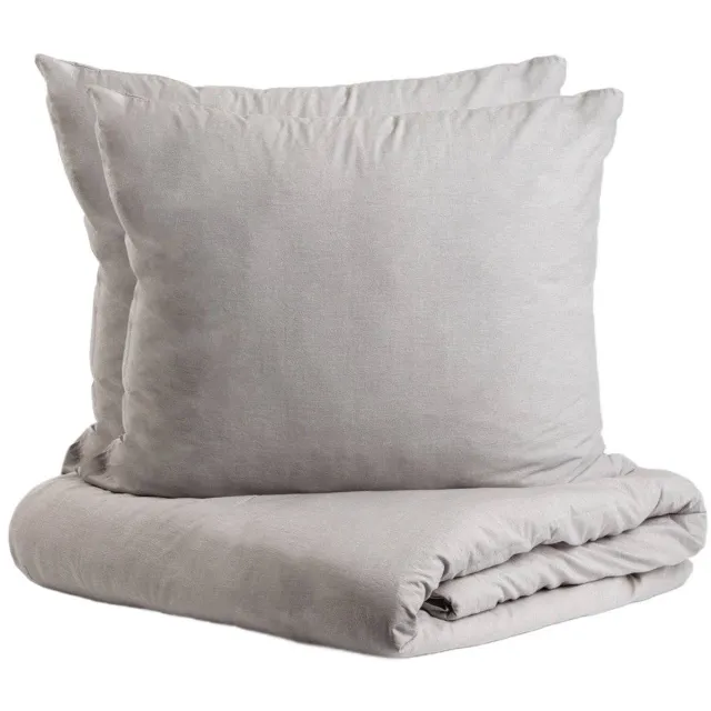 Homla GOSSY - BEDDING - Beddengoed - Dekbedovertrek - Katoen grijs - 220x200 cm + 2x70x80 cm