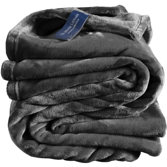 De Witte Lietaer Fleece deken Cosy - 150 x 200 cm - Dark ebony