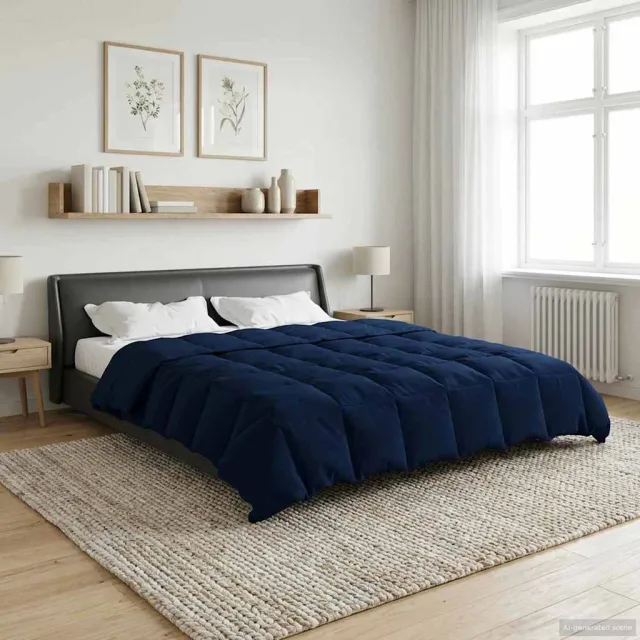 vidaXL Vol jaar dekbed 220 x 260 cm Microfiber (100% polyester) Blauw