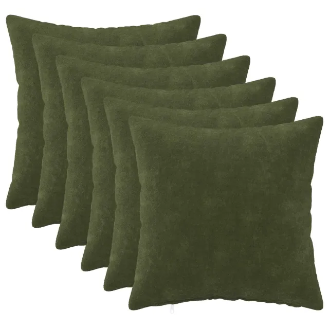 vidaXL Kussensloop 6 st HEERLEN Groen 40 x 40 cm Microfiber Fleece