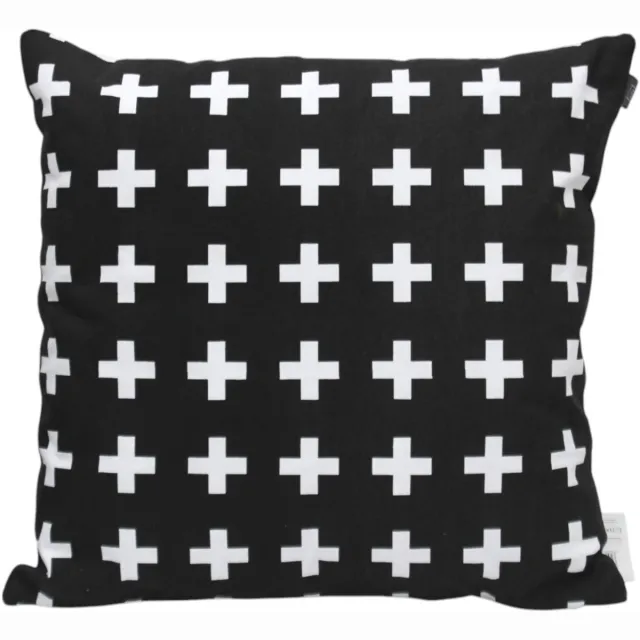DOMAREX Decoratieve Katoenen Kussensloop 45x45cm - Modern Kruis Design Wit