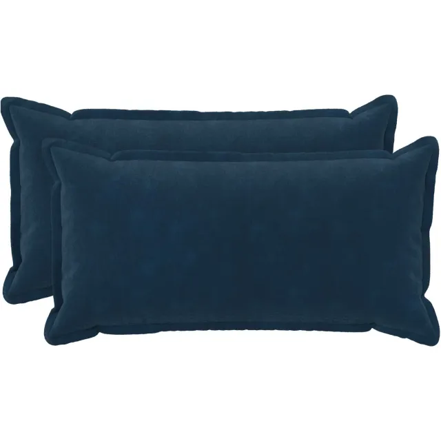 vidaXL Kussensloop 2 st HOUTEN Blauw 40 x 70 cm Microfiber Fleece