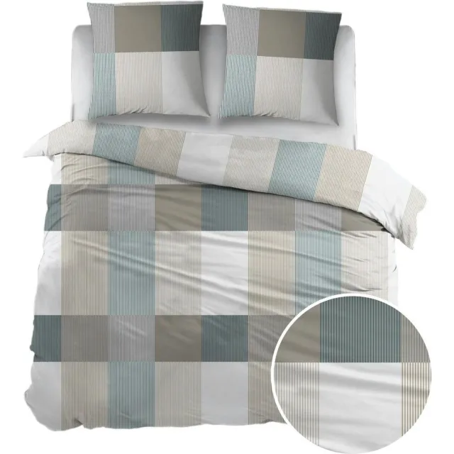 Sleepnight Dekbedovertrek - Green Ruiten Katoen - B 140 x L 200 cm/B 140 x L 220 cm - 003486-B 140 x L