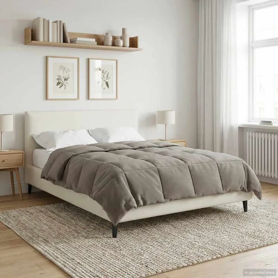 vidaXL Vol jaar dekbed 155 x 200 cm Microfiber (100% polyester) anthraciet, foto 4