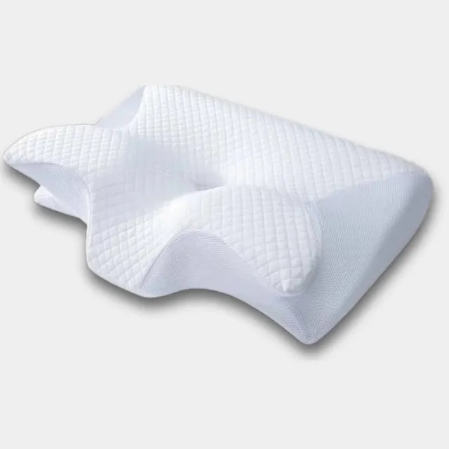 Dutchers Ademvrij Hoofdkussen - Vlinderkussen - Anti Snurk - CPAP Kussen ✓ Orthopedisch Traagschuim Nekkussen - Ergonomisch Vlinder Slaapkussen - Cervicaal Hoofdkussen - Memory Foam Voor Nekklachten - Comfortabel Bedkussen - Apneu - Wit
