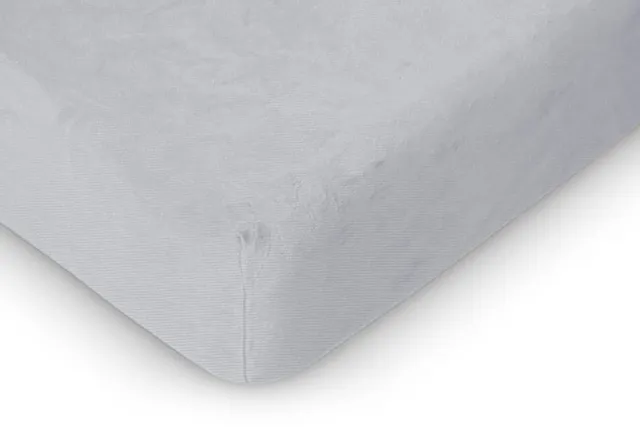 LINNICK Badstof Velours Topper Hoeslaken - Hoeslaken 80/90x200 - 1 Persoons Topper Hoeslakens - light grey Licht grijs